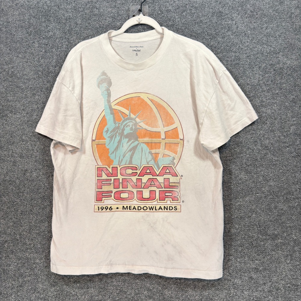 Abercrombie & Fitch Tshirt Men XL Cream NCAA Final Four March Madness Basketball